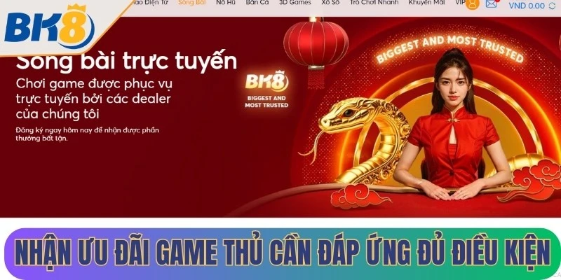 Nhận ưu đãi hoàn trả casino BK8 game thủ cần đáp ứng đủ điều kiện đưa ra