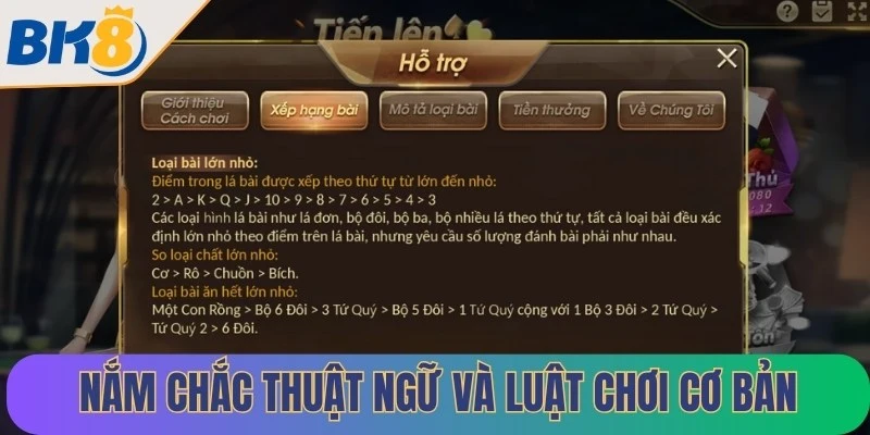 Nắm chắc thuật ngữ và luật chơi cơ bản để tự tin tham gia chơi game tại BK8